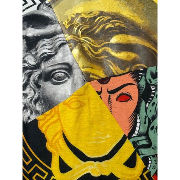 Hudson Outerwear Medusa Greek Graphic T Shirt 4 Way Patchwork Men's 3X 3XL XXXL - Picture 3 of 6